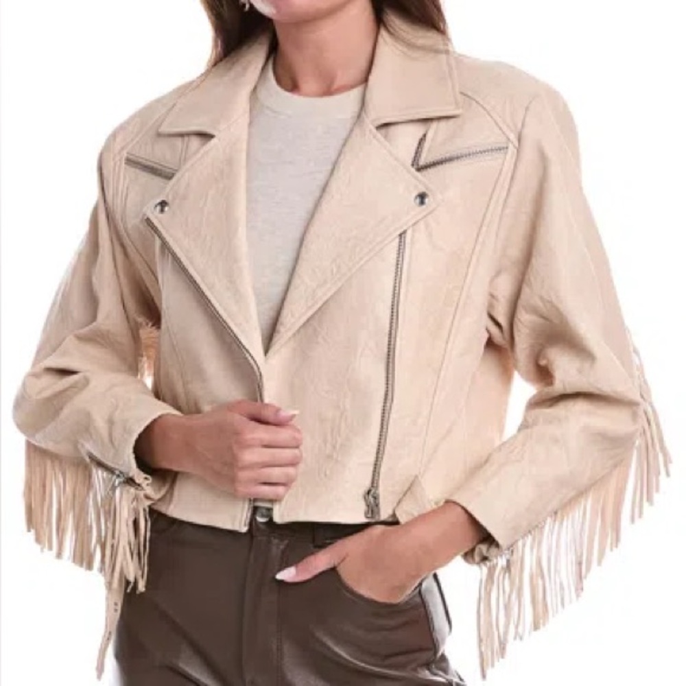 IRO Beige Leather Fringe Jacket (sold)
